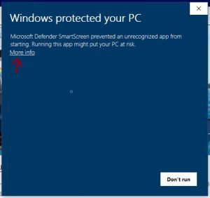 Windows malware protection screen