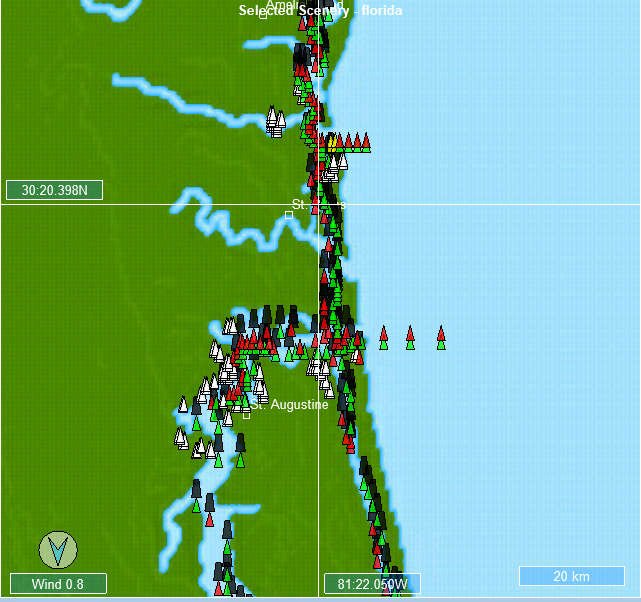 St Augustine chart in Virtual Sailor
