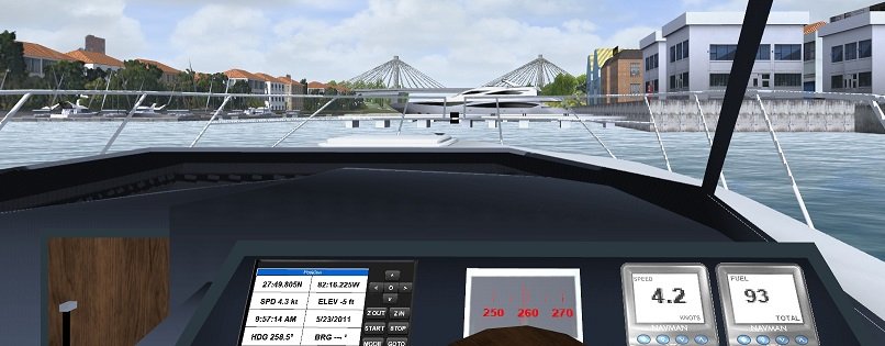 Dockage in a boating simulation
