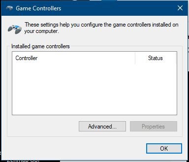 Controller interface with nothing connected